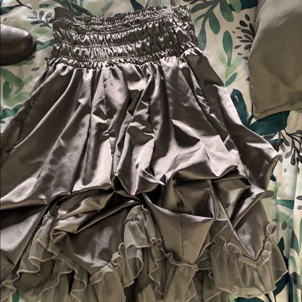 Special occasion frilly silver dress